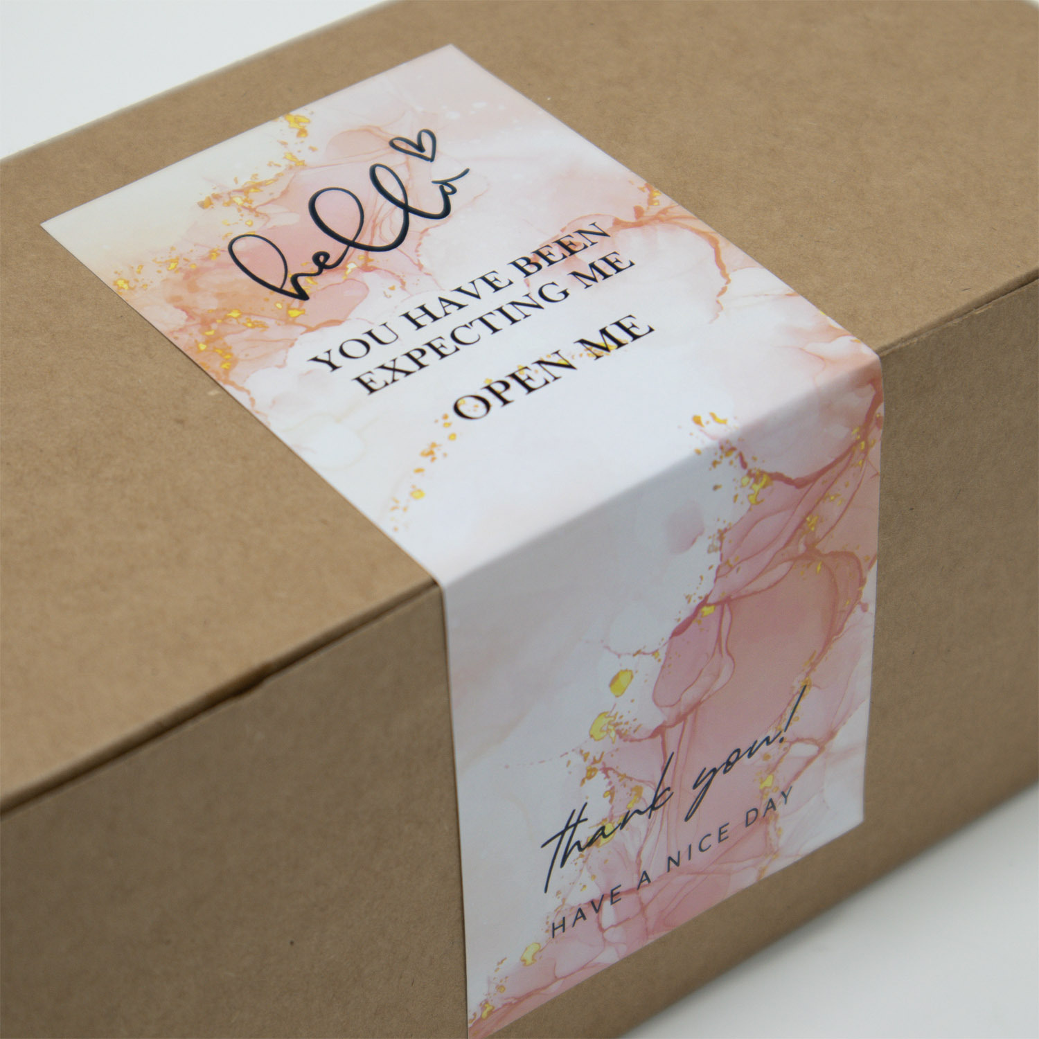 50 stickers/Pack Red simple thank you stickers gift box sealing stickers packaging film waterproof label take-out Express