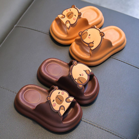 Kapibala Summer Children's Sandals and Slippers for Boys and Girls Anti-Slip Shit Feeling Middle and Big Children's Home Bathing Parent-Child Sandals