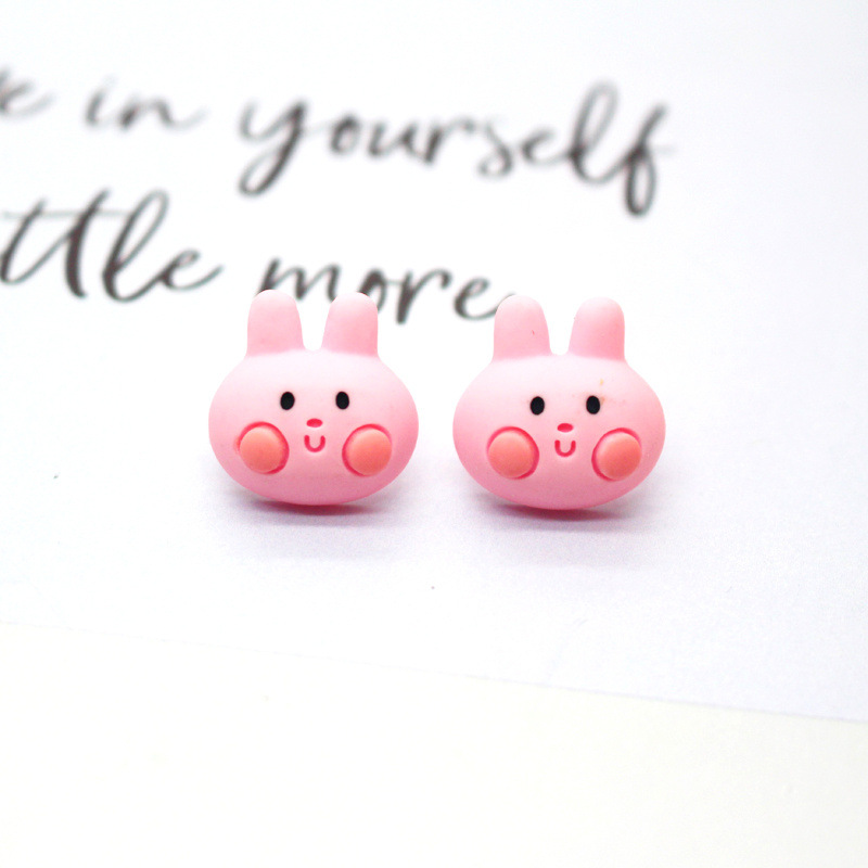 Korea Cute Resin Cartoon Animal Earrings Elephant Chick Ice Cream Earrings display picture 4