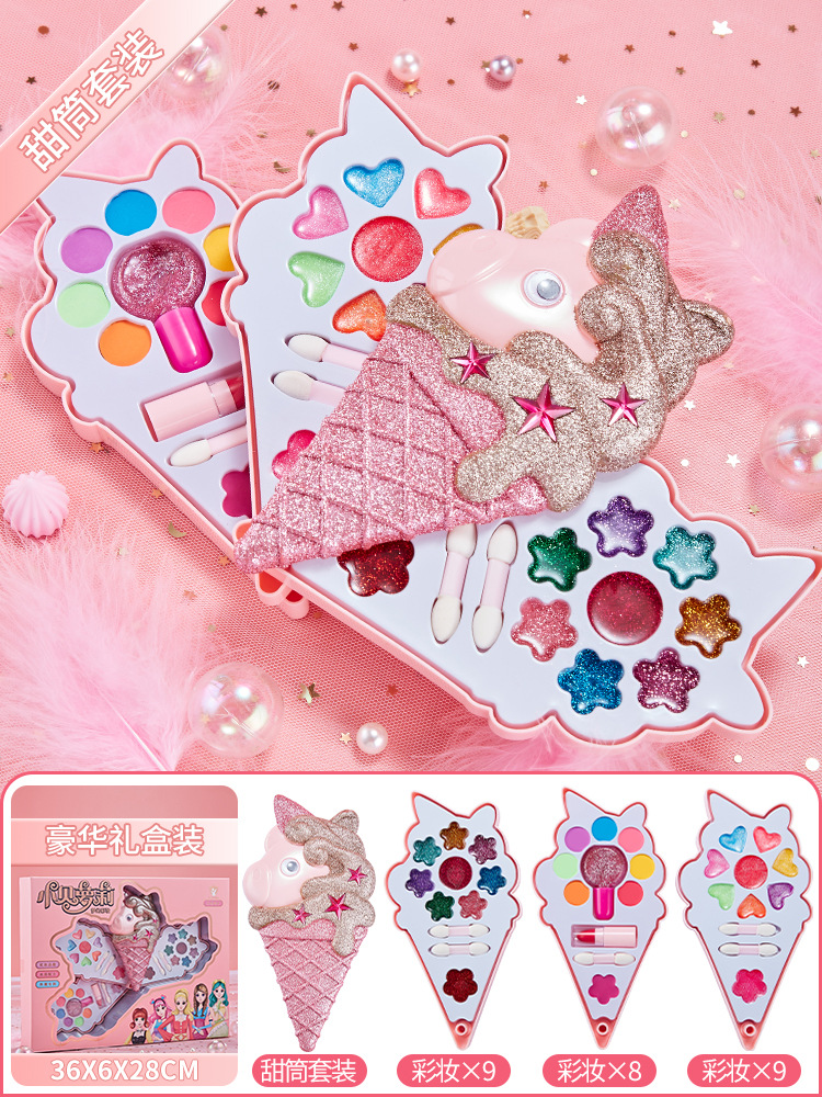 Cosméticos para niños al por mayor, caja de maquillaje no tóxica, aceite, lápiz labial, juguete, traje especial para niñas de 3-6 años, juego de casa 4-5