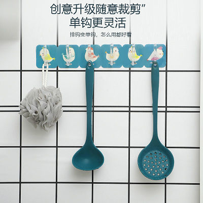 household Hooks lovely Cartoon Crop Row hook kitchen a living room Punch holes Corner Sticking hook Of large number wholesale