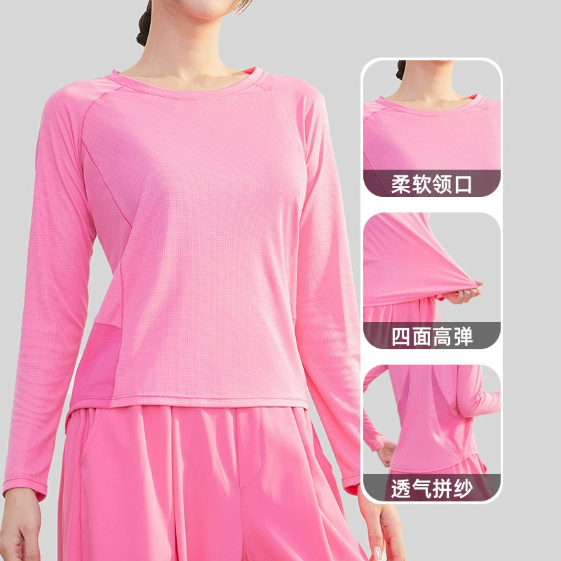 Quick dry sports long-sleeve, breathable yoga clothing for gym, thermal underwear, loose fit, for running, fitted, autumn