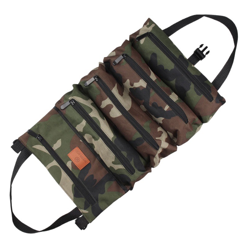 Kit de herramientas de lona multifuncional, resistente y duradero, bolsa de herramientas de reparación para automóvil, bolsa en rollo, bolsa de almacenamiento de herramientas de hardware portátil