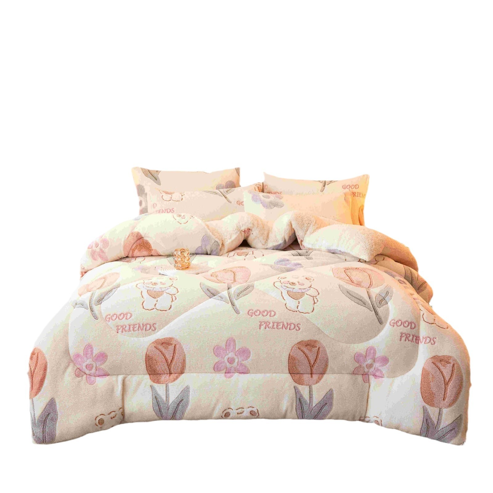 雪のベルベットの保温布団は芯の冬の羊のベルベットの学生寮に厚い綿を入れて牛乳のベルベットの厚い布団に覆われている