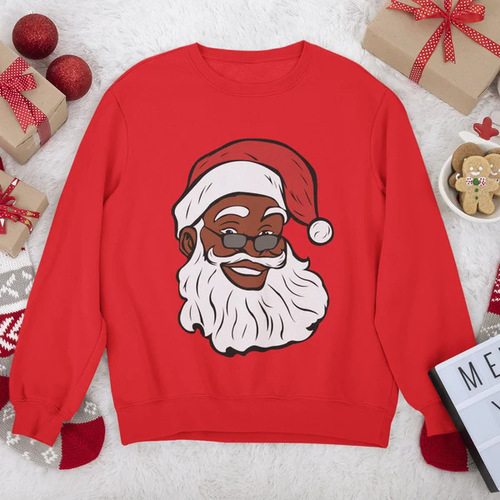 Oversized Women's Crew Neck Sweatshirt New Christmas Top Polyester