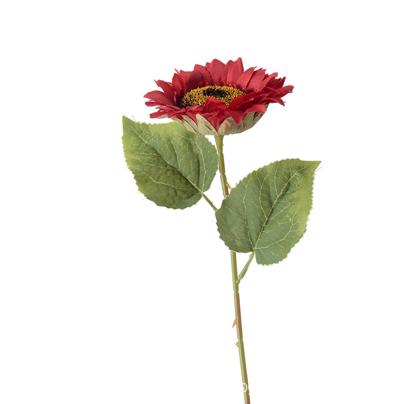 Flores de girasol de simulación única flor de simulación mayorista decoración de la sala de estar del hogar props de decoración de boda ramo falso flores de sol