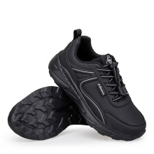 秋冬新款轻便老人鞋休闲运动爸爸鞋皮面防泼水中老年健步鞋男女鞋