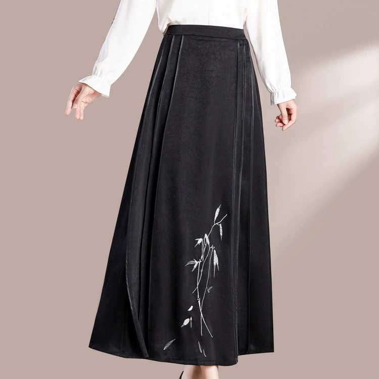 Новая юбка для матери среднего возраста, модная юбка для среднего и пожилого возраста, свободная женская одежда большого размера в китайском стиле с длинной юбкой для женщин
