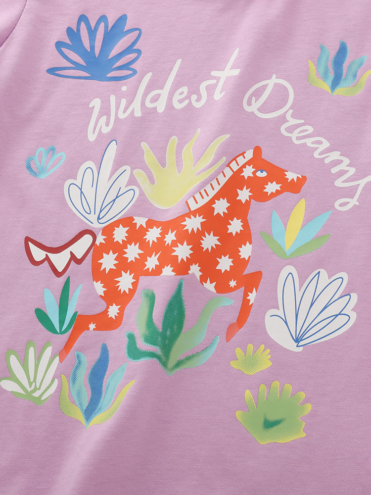 Malwee transfronterizo ropa doméstica de niñas verano nuevo estilo europeo y americano para niños pequeños adorables set de camiseta de cuello redondo
