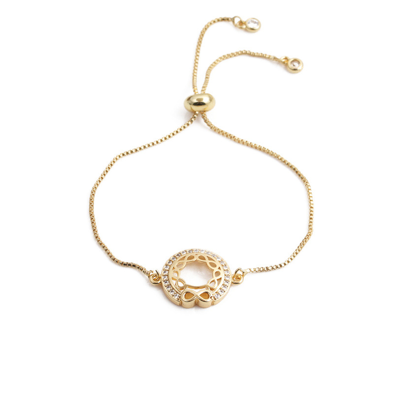 Ethnic Style Zircon Gold Infinity Geometric Adjustable Bracelet display picture 8