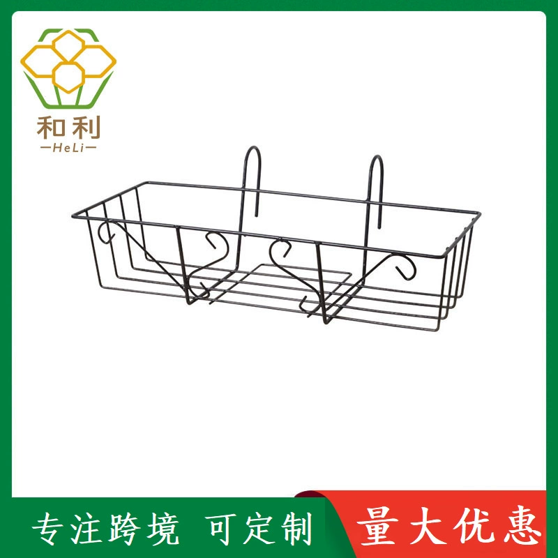 Прямоугольный цветочный горшок Подвесная стойка Цветочный горшок Подвесная корзина Балкон Цветочная стойка Подвесной цветочный горшок Полка Подвесная железная рама Настенная подвеска