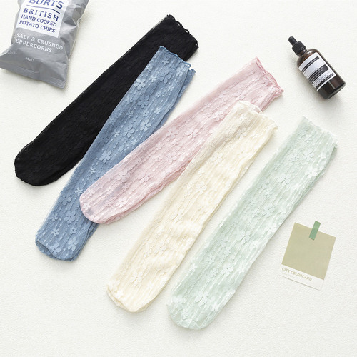 Socks for women mid-calf lace Lolita fairy socks spring and summer pile socks thin mesh Japanese style ins trendy sandal socks