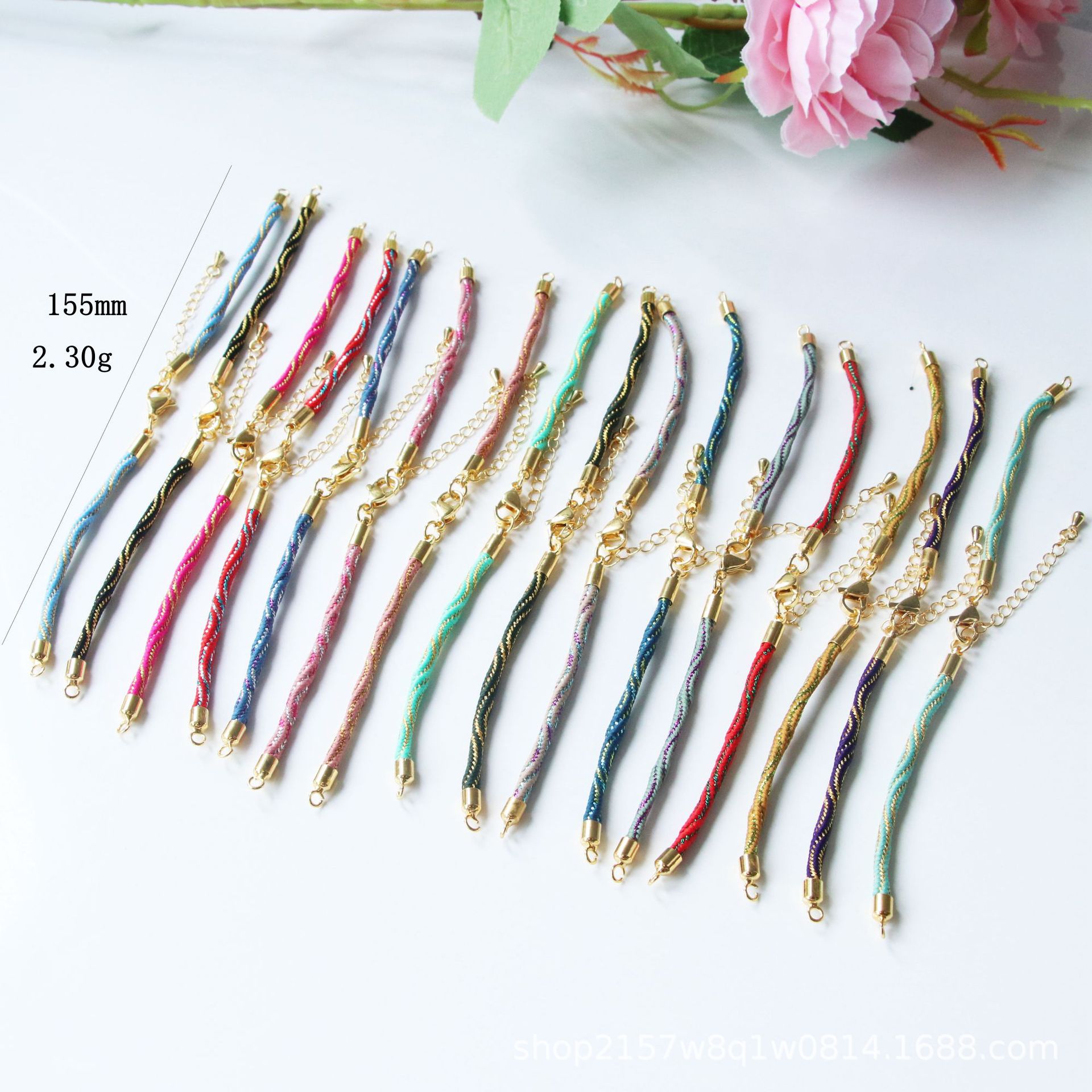 155mm Jewelry Making Size 1 Piece Cord Cord String 155mm DIY Woven Hand Strap Chain Ethnic Style Stripe