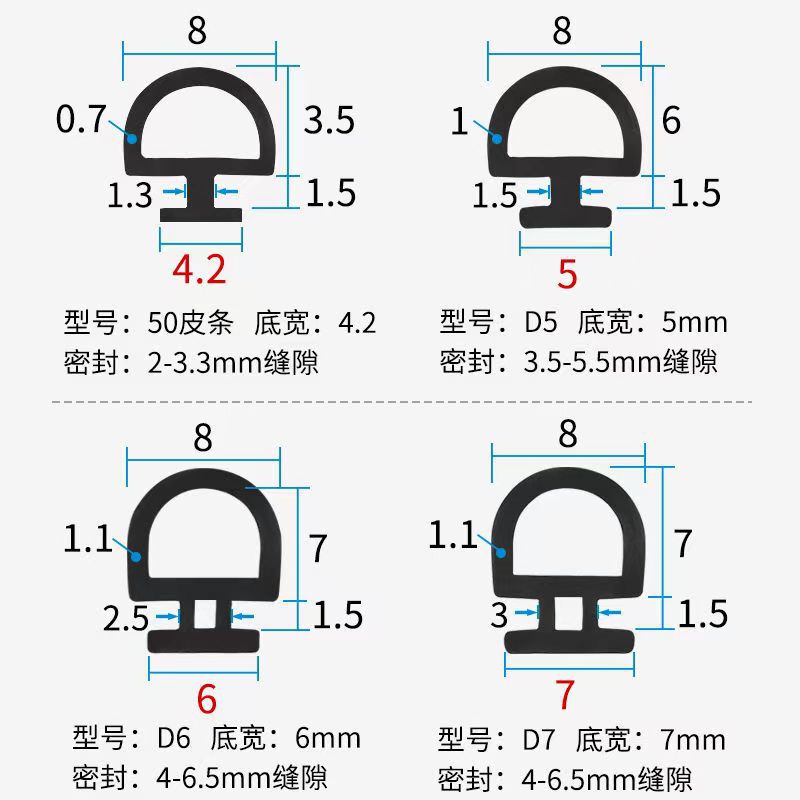50開き窓レザーストリップ、アルミ合金ドアと窓の空気漏れシールストリップ、遮音ブリッジ窓防風平底スロットストリップ|undefined