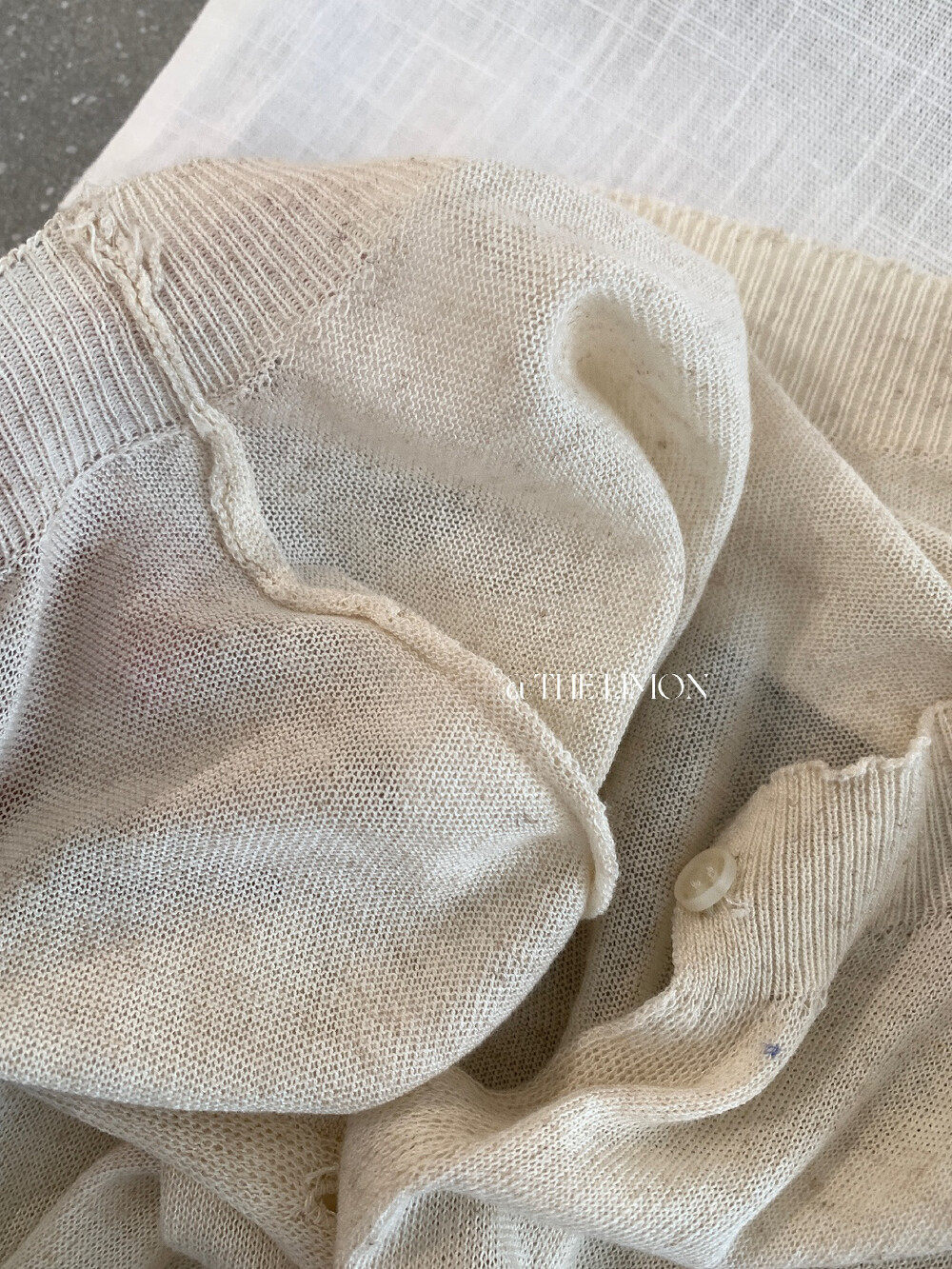 Bộ cardigan len phối áo hai dây nữ phong cách lười biếng mùa hè — yến mạch chi tiết 21
