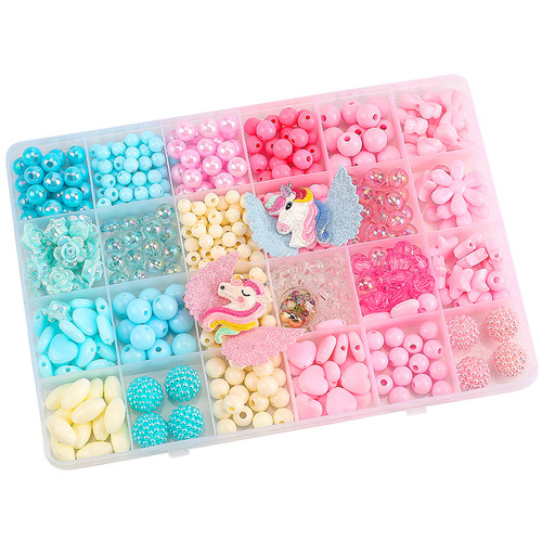Acrylic beads wholesale diy handmade material bag accessories rings bracelets crystal beads threading children's toys