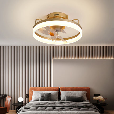 Lujo ligero ventilador de techo lámpara moderna simple sala de estar dormitorio ventilador de techo lámpara de control remoto transfronterizo exclusivo para comercio exterior