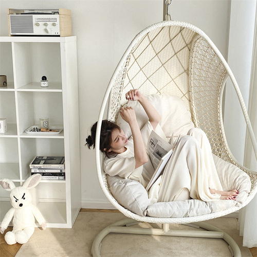 K9HX wholesale hanging basket cushion single spider orchid washable bird's nest swing mat hanging chair cushion rattan cradle thickened chair