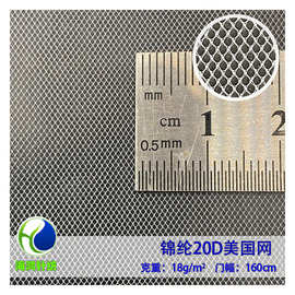 20D涤纶美国网布瑞士网纱薄纱面料网眼布全涤六角网布1-0012-1