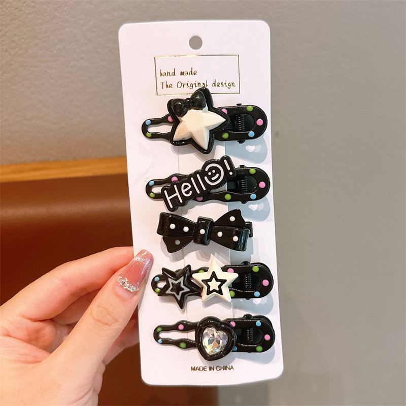 2024 nueva tarjeta de cabello dopamina clip de cabello para niños adorable punto de onda frente clip de cabello pequeño clip de borde de frangeo