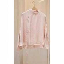 2014中式女装中国风唐装汉服独特上衣多巴胺粉色立领长袖衬衫秋