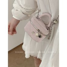 #丝绒菱格链条包包女2025新款潮时尚手提小水桶包小香风单肩包邮