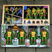 NECA 忍者神龟回到纽约 四款套装 关节可动模型 国产手办摆件