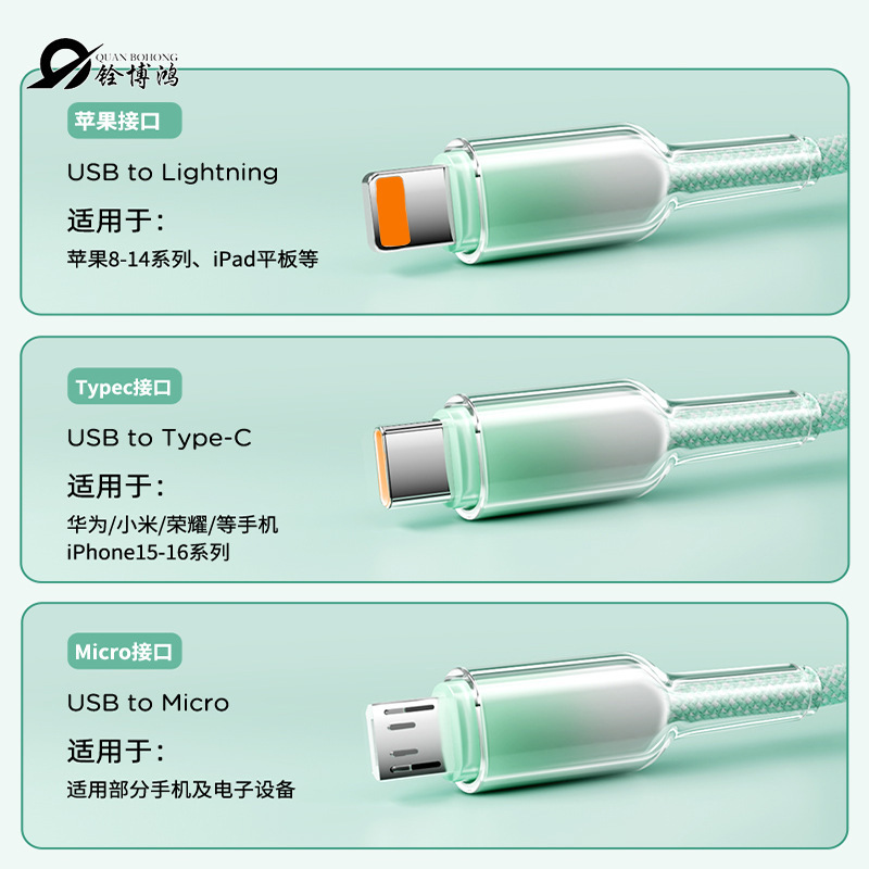 数据线三合一编织快充适用于安卓华为苹果充电线快充编织|undefined