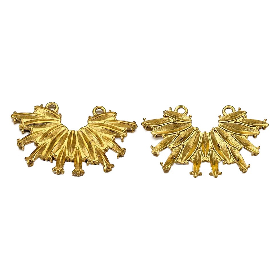 Europea y americana de acero inoxidable doble agujero lanzamiento borla colgante de acero de titanio DIY colgante accesorios de la joyería pendientes collar hecho a mano