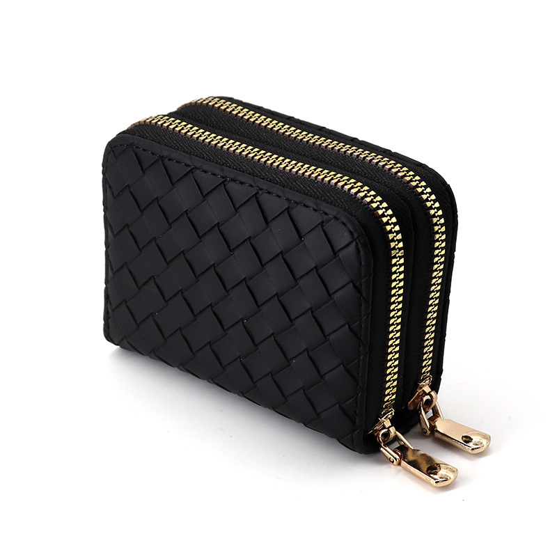 Nueva bolsa de tarjetas de órgano de tejido de moda simple para mujeres bolso de cambio de cremallera multifuncional para hombres anti-damagnetizante cubierta de tarjeta de recogida