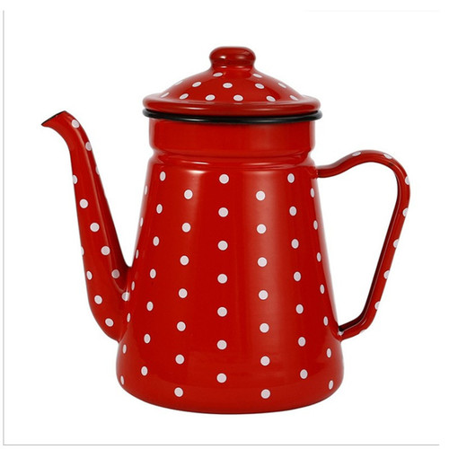 Enamel coffee pot, fine water flask, enamel coffee hand-pour pot, butter pot, crane's mouth pot, cold water bottle, wine vinegar pot