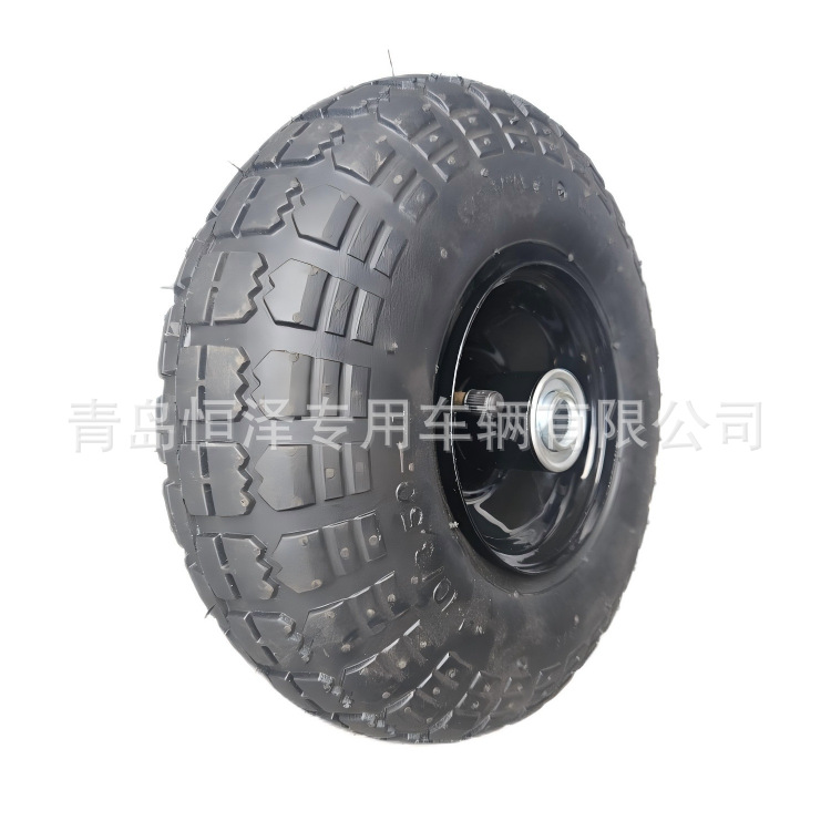 10*3.50-4充气轮胎 碳钢轴承铁轮辐打气轮 餐车轮 游艇推车轮