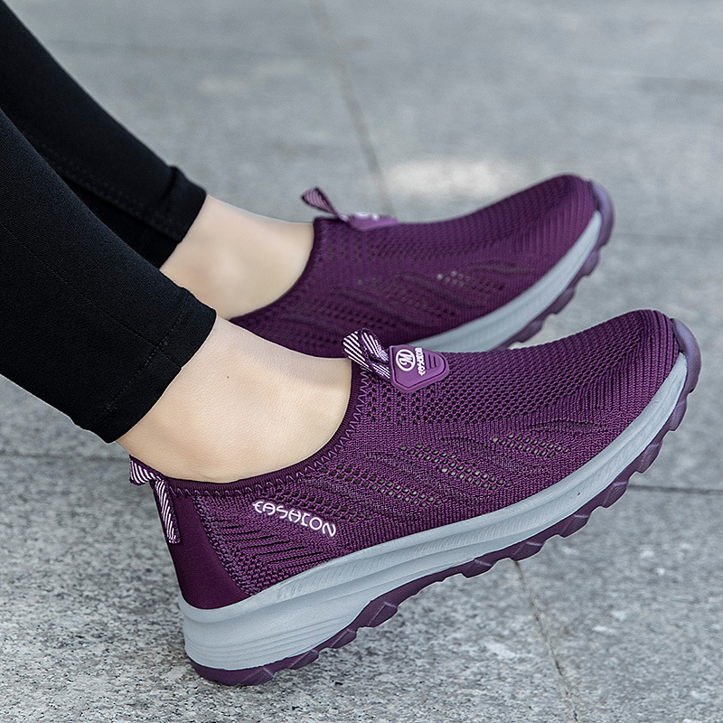 Comfortable Walking Shoes For Seniors Breathable Mesh Mom Sneakers_voghion.com