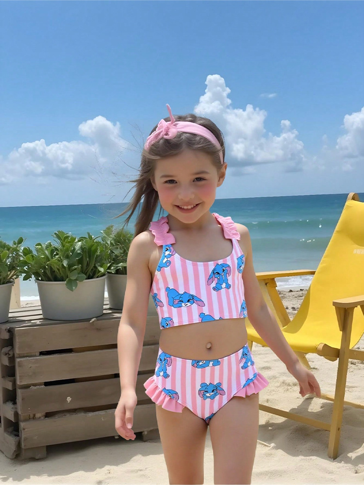 Mädchen Bikini Zweiteiler Mit Cartoon Print Für Strand Und Pool_voghion.com