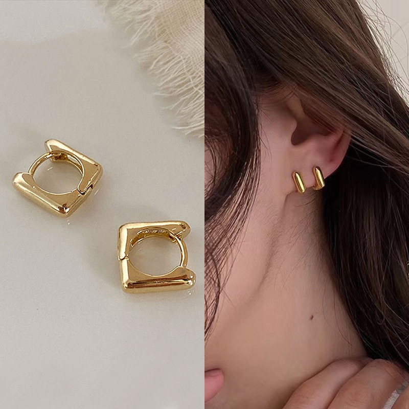 D0077方形耳扣-金色