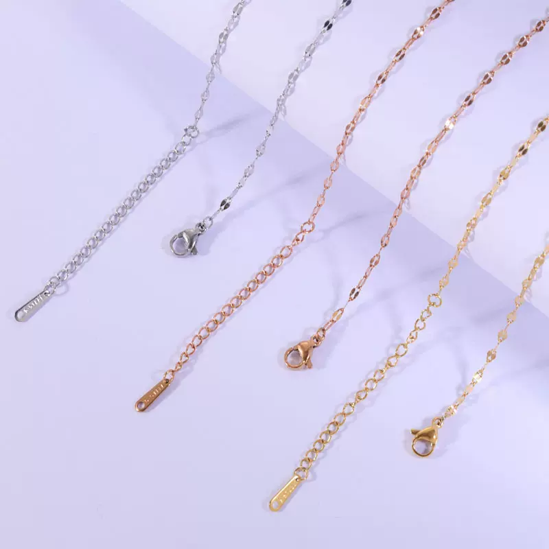 厂家直销不锈钢链条嘴唇链DIY饰品锁骨链配链基础链欧美饰品配件