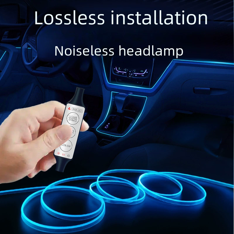 New car atmosphere light EL band colorful cold light LED car inside atmosphere light color light light light door seam lamp