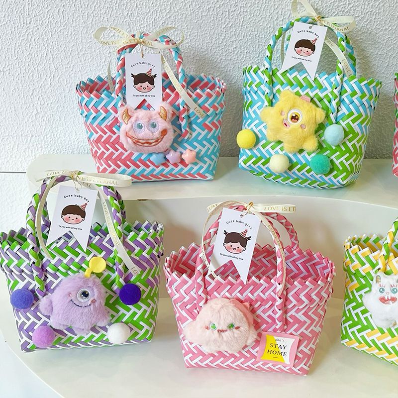 Thank You for Spending My Birthday with Me. Full Moon Woven Basket. Children's Souvenir. 100-Day Banquet. One-Year-Old Gift Bag. Cute