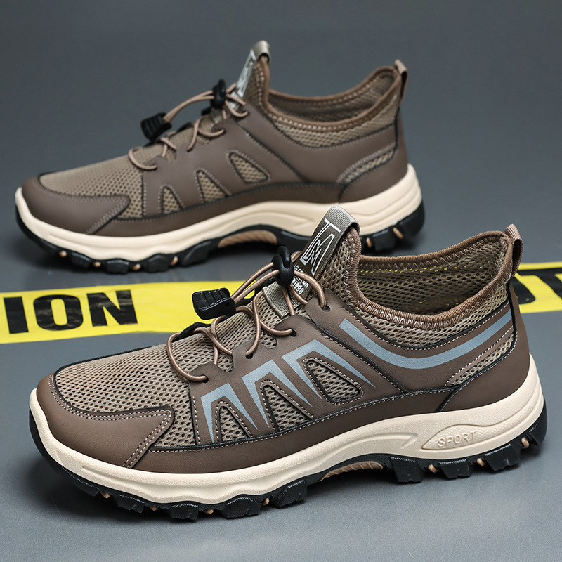 Zapatos de hombre, zapatos deportivos de estilo nuevo de verano, zapatos para correr transpirables de malla, zapatos para caminar resistentes al desgaste al aire libre, zapatos individuales de moda