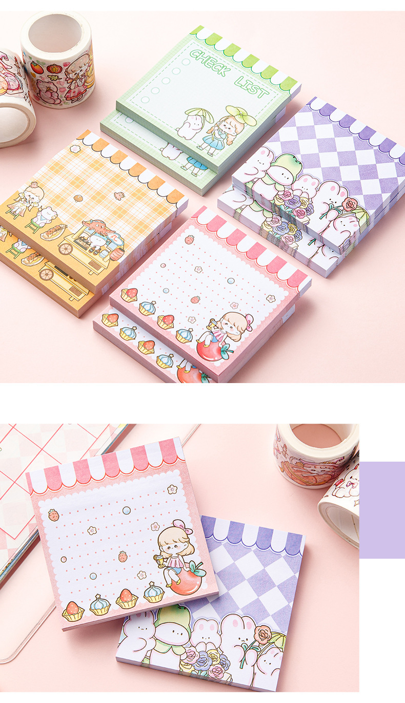 35g Weight Sticky Note Stationery Type 1 Piece Quantity Class, Learning, School Occasion Cartoon Pattern Cartoon Style, Cute Style 1 Piece Cartoon Class Learning School Paper Cartoon Style Cute Sticky Note 4