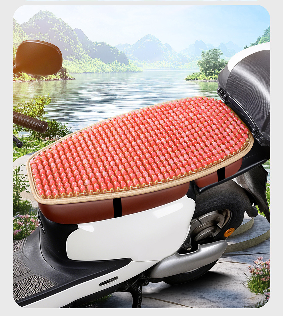 Electric Vehicle Resin Jade Sun Protection Mat Waterproof Heat Insulation Rainproof Seat Cushion Scooter Motorcycle Summer Sun Protection Seat Cushion