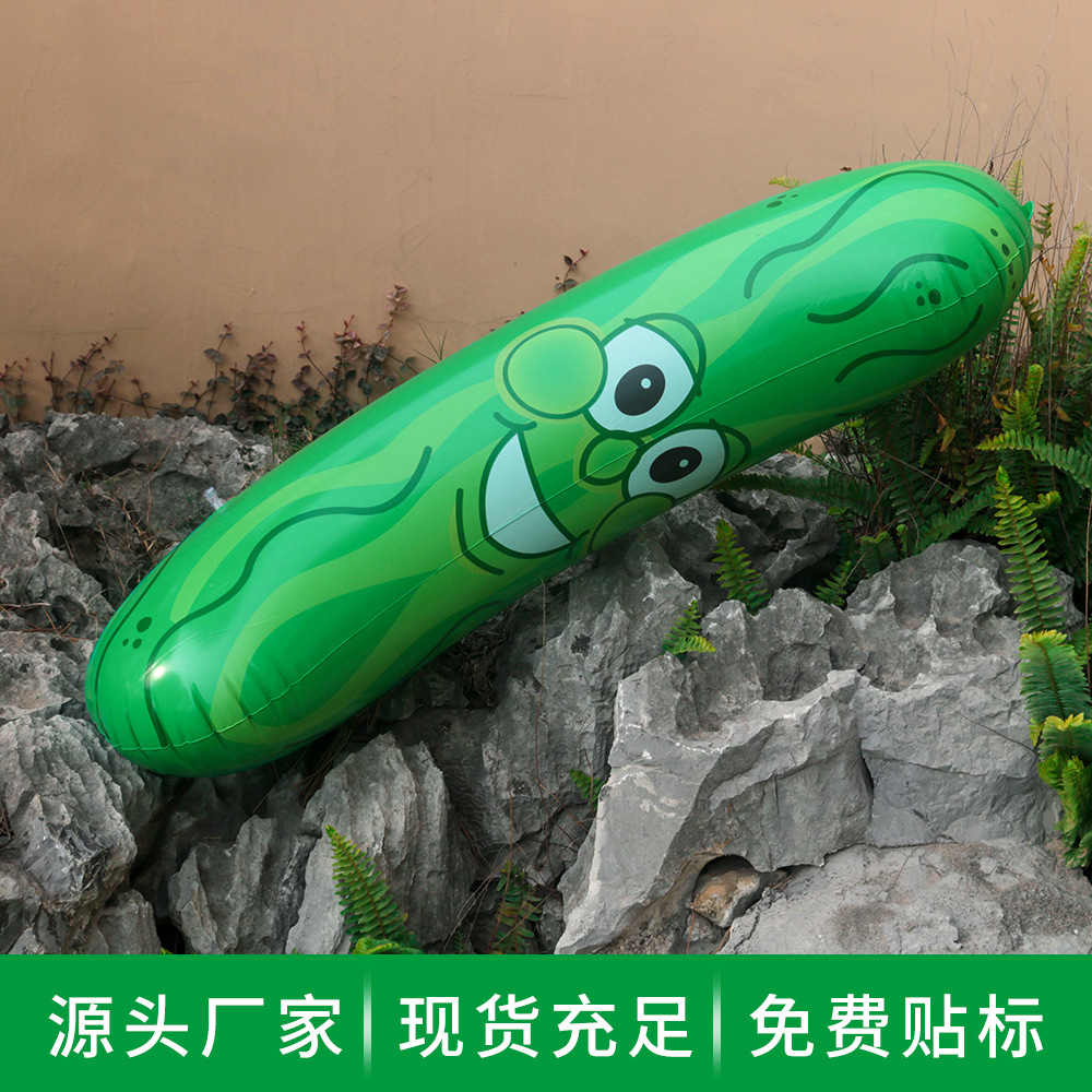Cross-border New Inflatable Cucumber Toy Swimming Pool Water Toy Inflatable Cucumber Game Stick Inflatable Model Customization