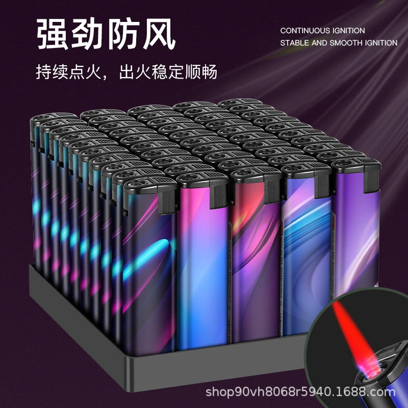 Оптовая Продажа с фабрики Толстая Взрывозащищенная ветрозащитная Зажигалка Бытовая надувная одноразовая Зажигалка оптом супермаркет на заказ