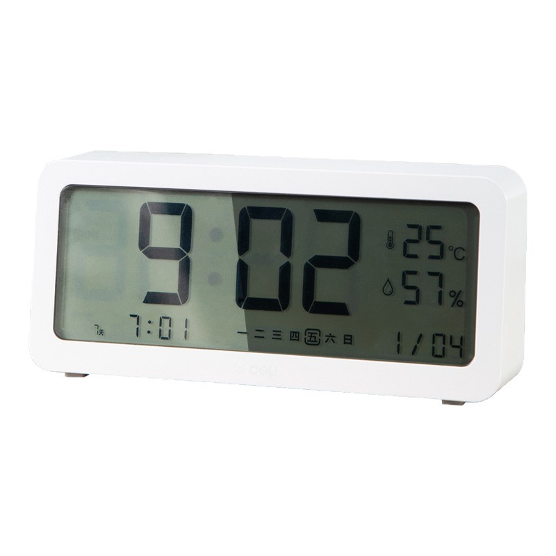 Deli 8827 reloj despertador electrónico simple dormitorio de los niños luminoso digital inteligente reloj para estudiantes image 6
