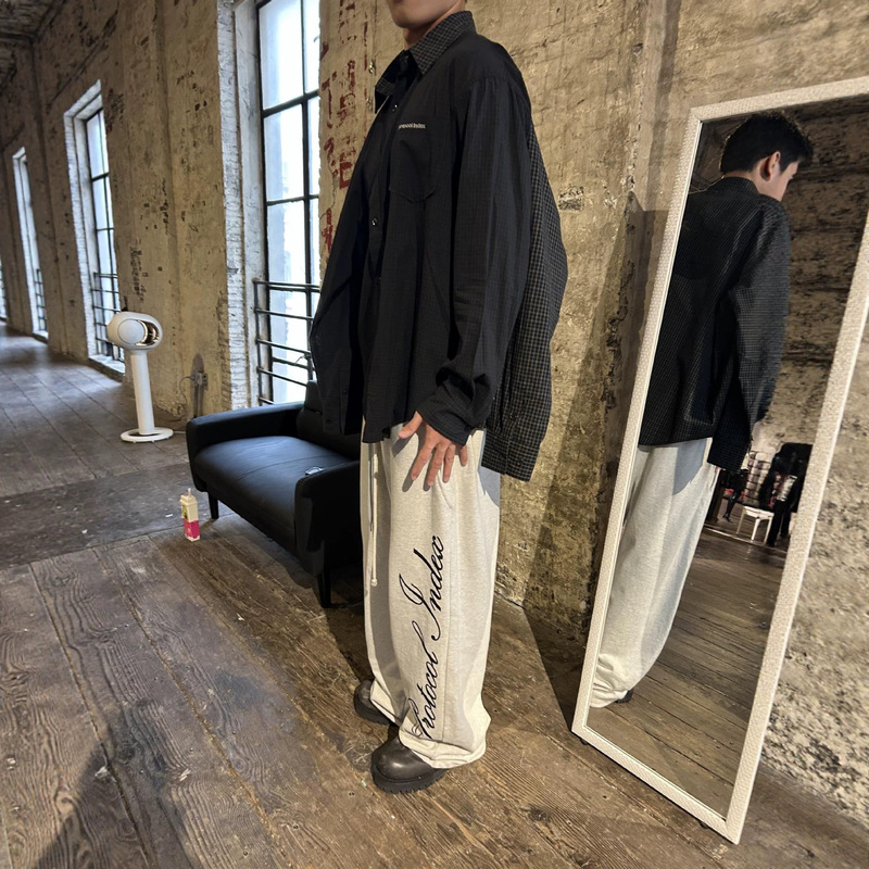 Protocol Index Talk two-piece illusion embroidered small letter patchwork four-sleeve loose plaid collared shirt Protocol Index Talk two-piece illusion embroidered small letter patchwork four-sleeve loose plaid collared shirt
