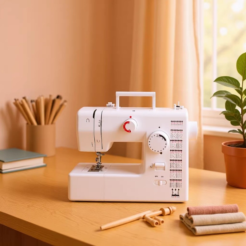 跨境热销选品SM-705家用缝纫机锁边钉扣吃厚59种线迹电动多功能
