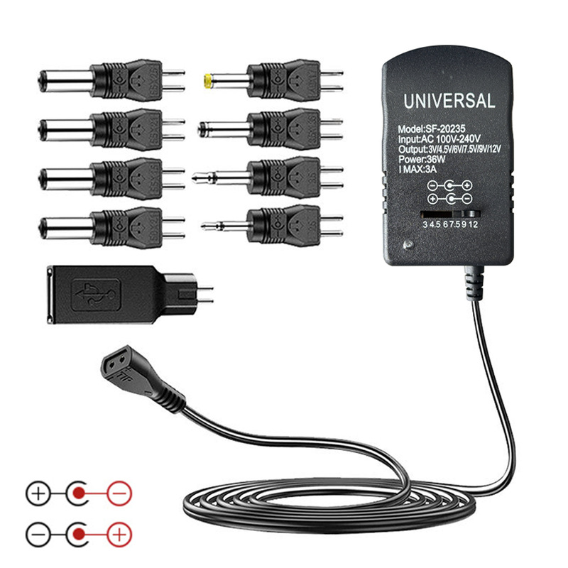 36W multifunctional adjustable power adapter for laptops, tablets, routers, and surveillance cameras 3A power supply 36W multifunctional adjustable power adapter for laptops, tablets, routers, and surveillance cameras 3A power supply