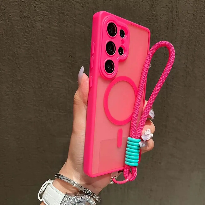 Suitable for Samsung S26Ultra Mobile Phone Case Chain Lanyard S25Edge Skin-Feel A16 Magnetic Suction A55 Anti-Fall A56 Case