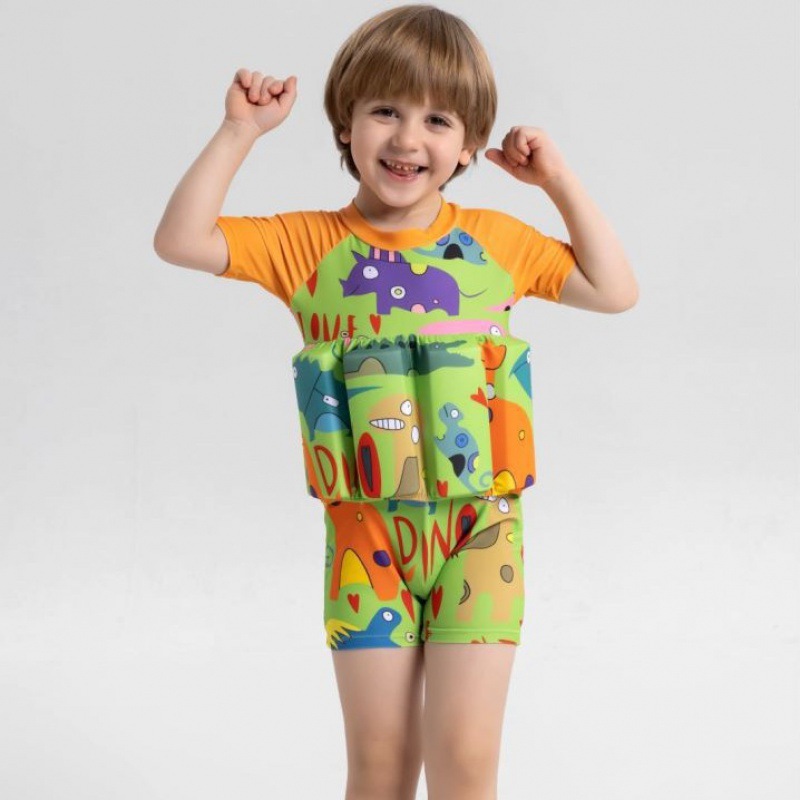 Boys' Buoyancy Swimsuit Small and Medium-sized Children's Quick-drying Baby Swimsuit Cartoon Cute Lifebuoy Swimming Buoyant Suit