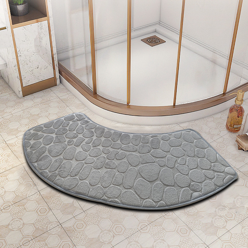 in stock fan-shaped bathroom floor mat non-slip foot mat absorbent dirt-resistant carpet manufacturers cross-border shein wholesale supply chain